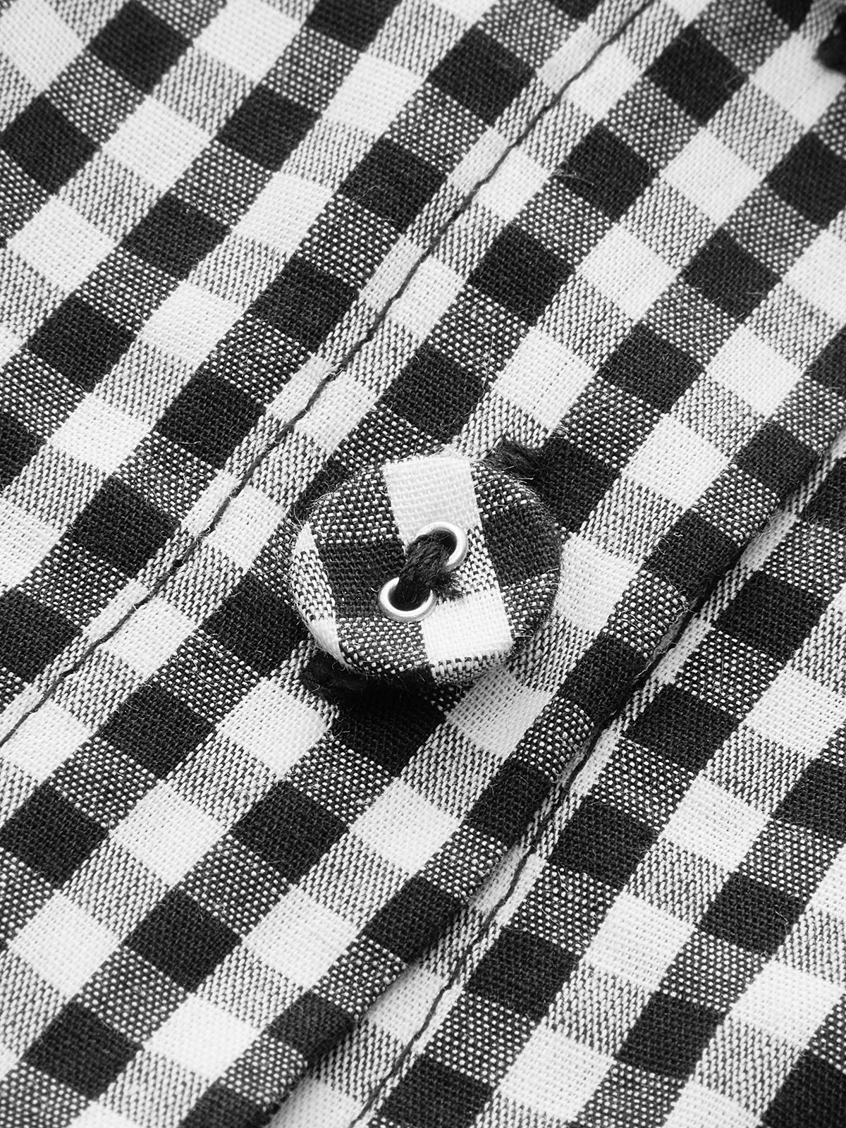 Plaid Button Front Cami Dress-Chicvia