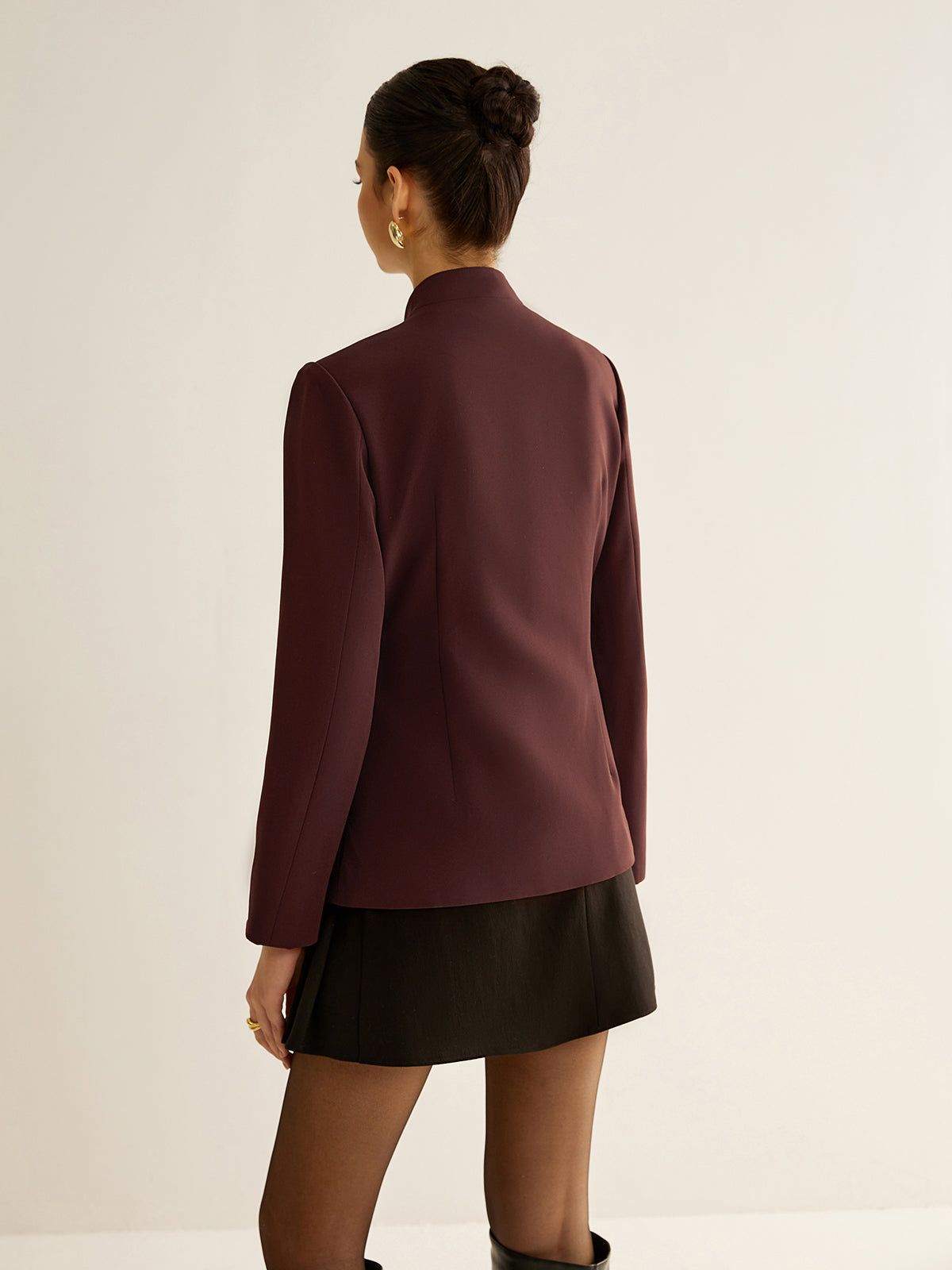 Metal Decor Piping Blazer-Chicvia