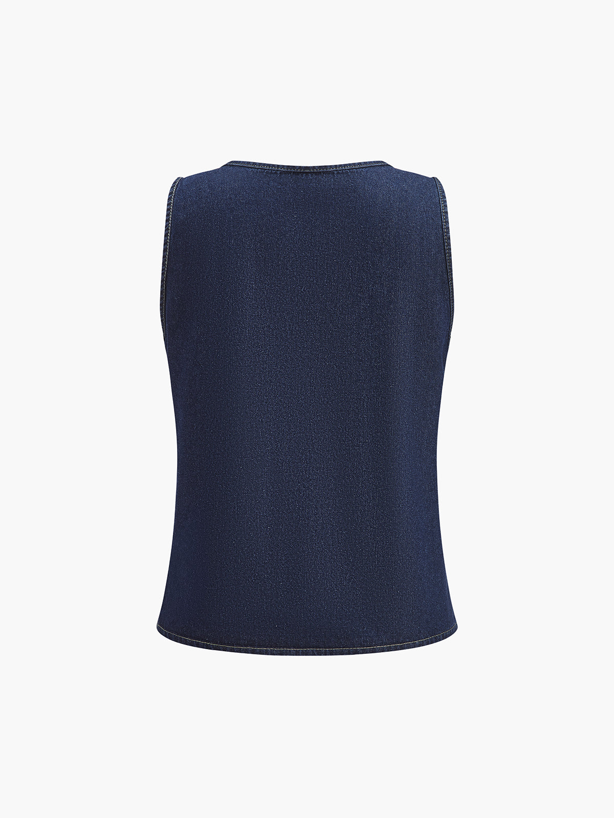 Denim Tie Front Shorts Set-Chicvia