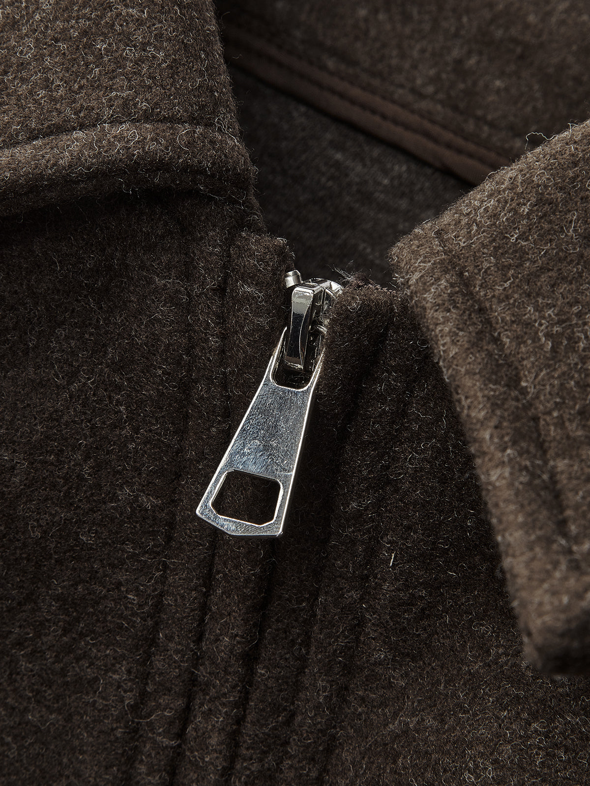 Plain Zipper Tweed Jacket-Chicvia