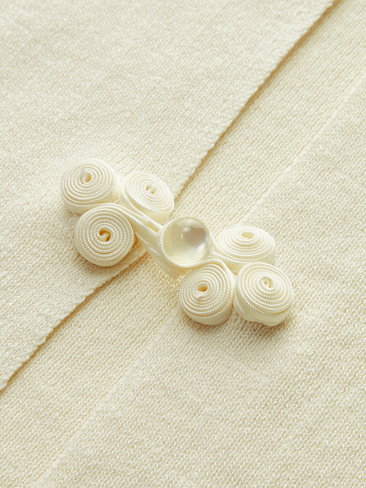 Button-Detail Ribbed Knit Top-Chicvia