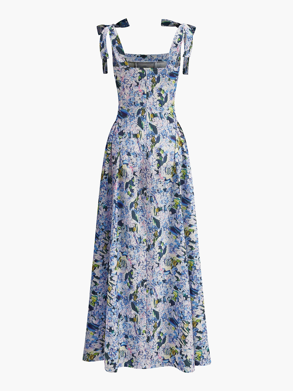 Floral Print Tie-Strap Dress-Chicvia