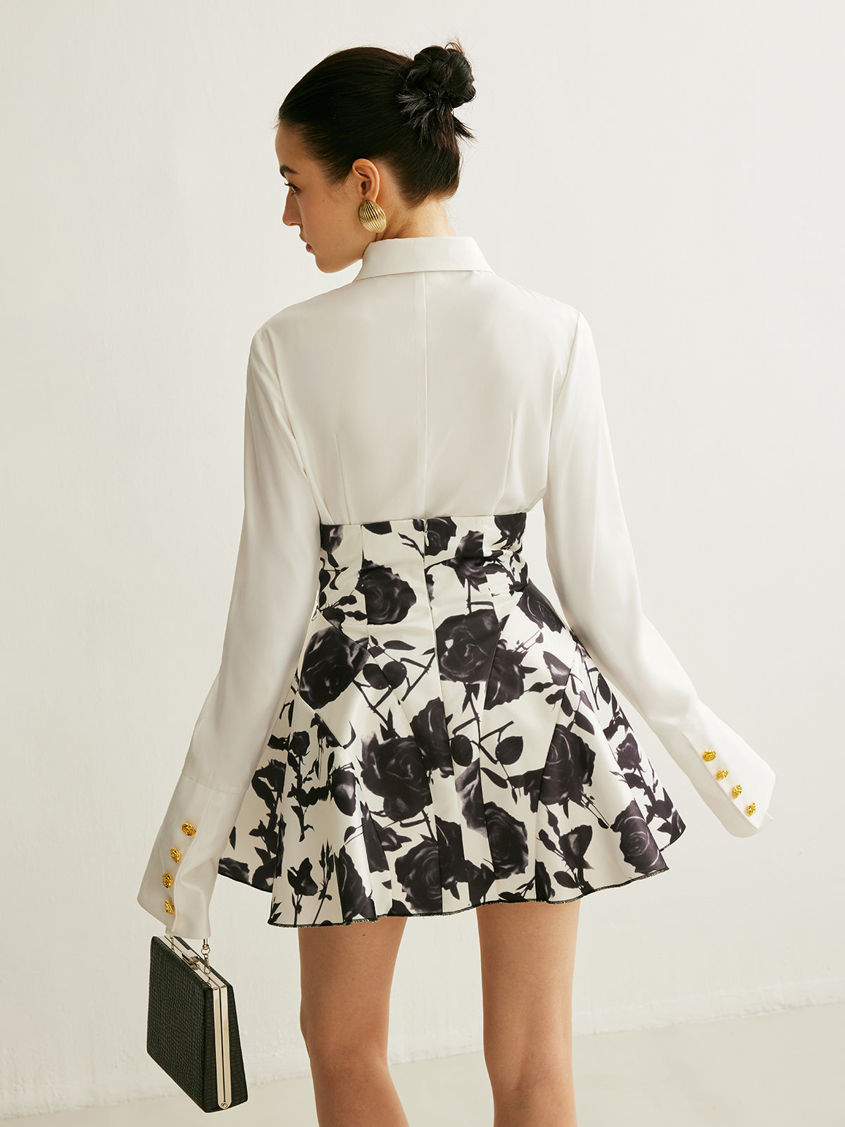 Metal Button Cutout Polo Shirt-Chicvia