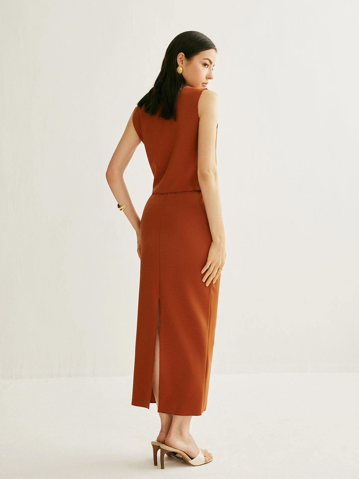 Button-Down Sleeveless Vest-Chicvia