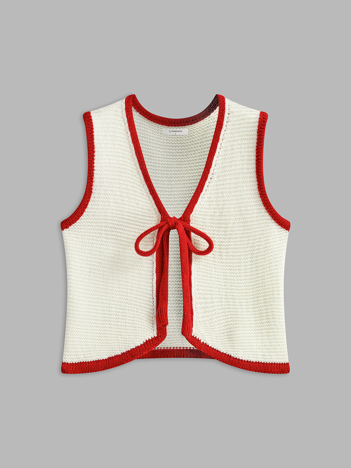 Color Block Knotted Sweater Vest-Chicvia