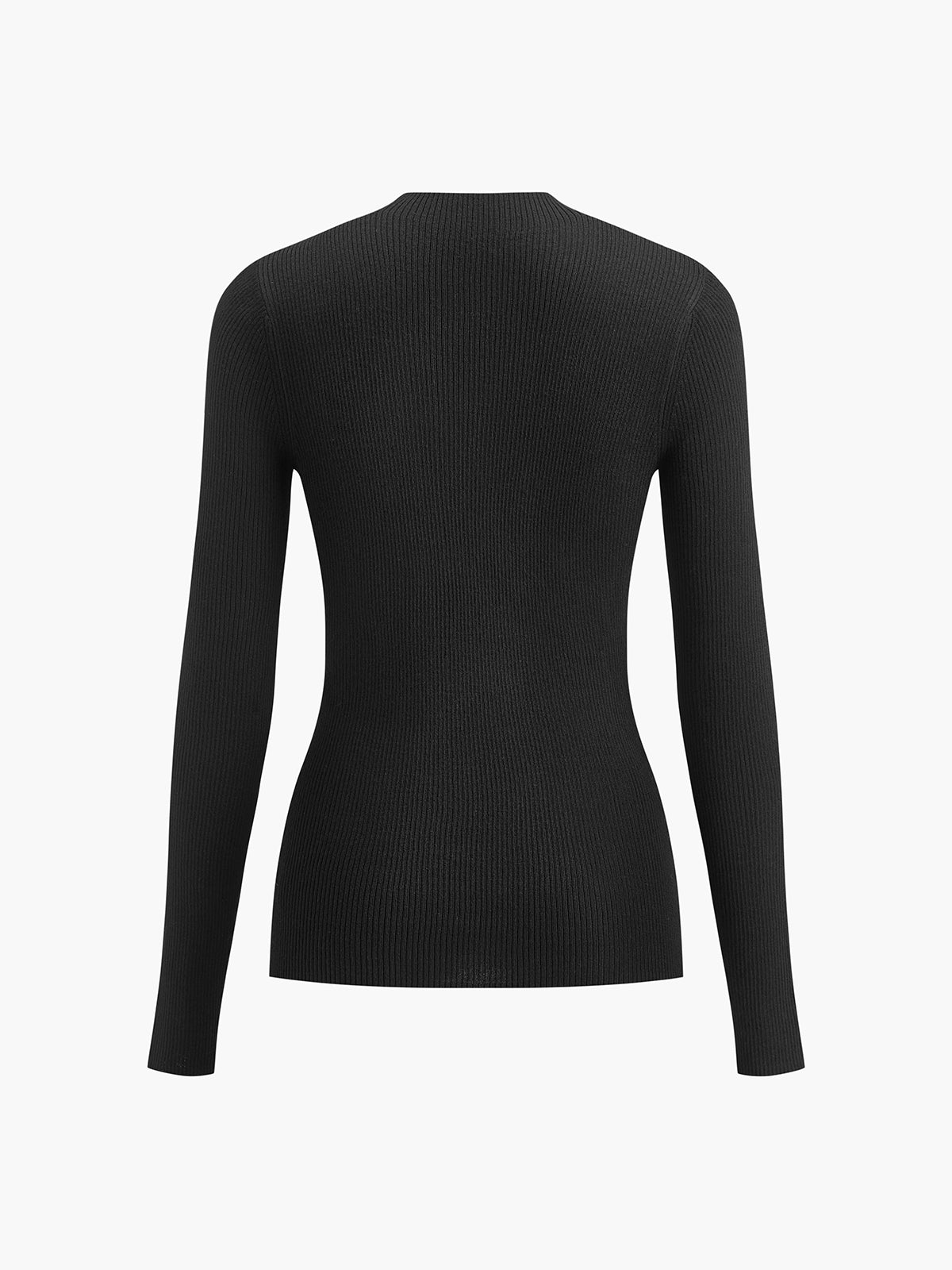 Button Down Skinny Knit Top-Chicvia