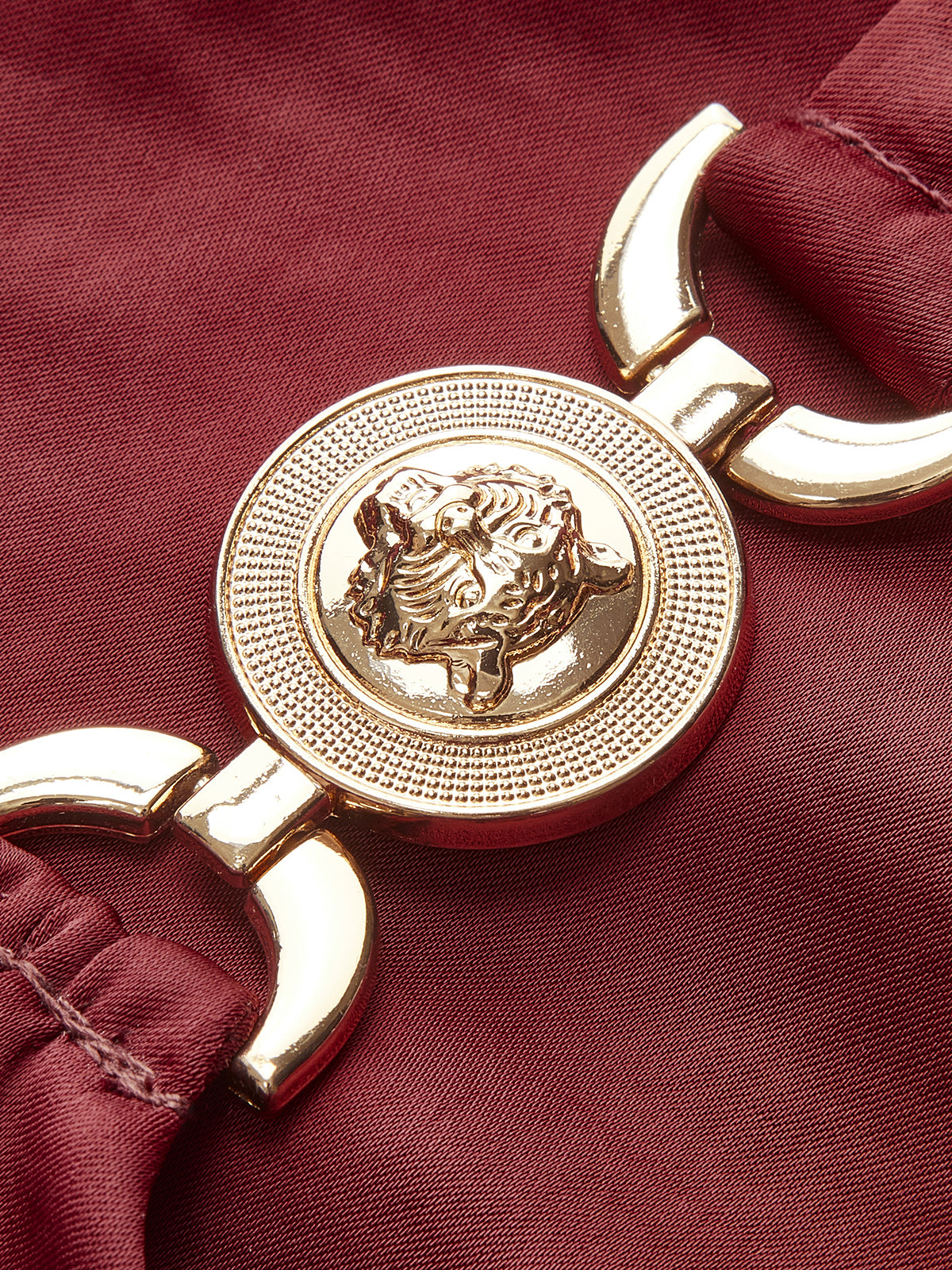 Cowl Neck Metal-Detail Satin Cami Top-Chicvia