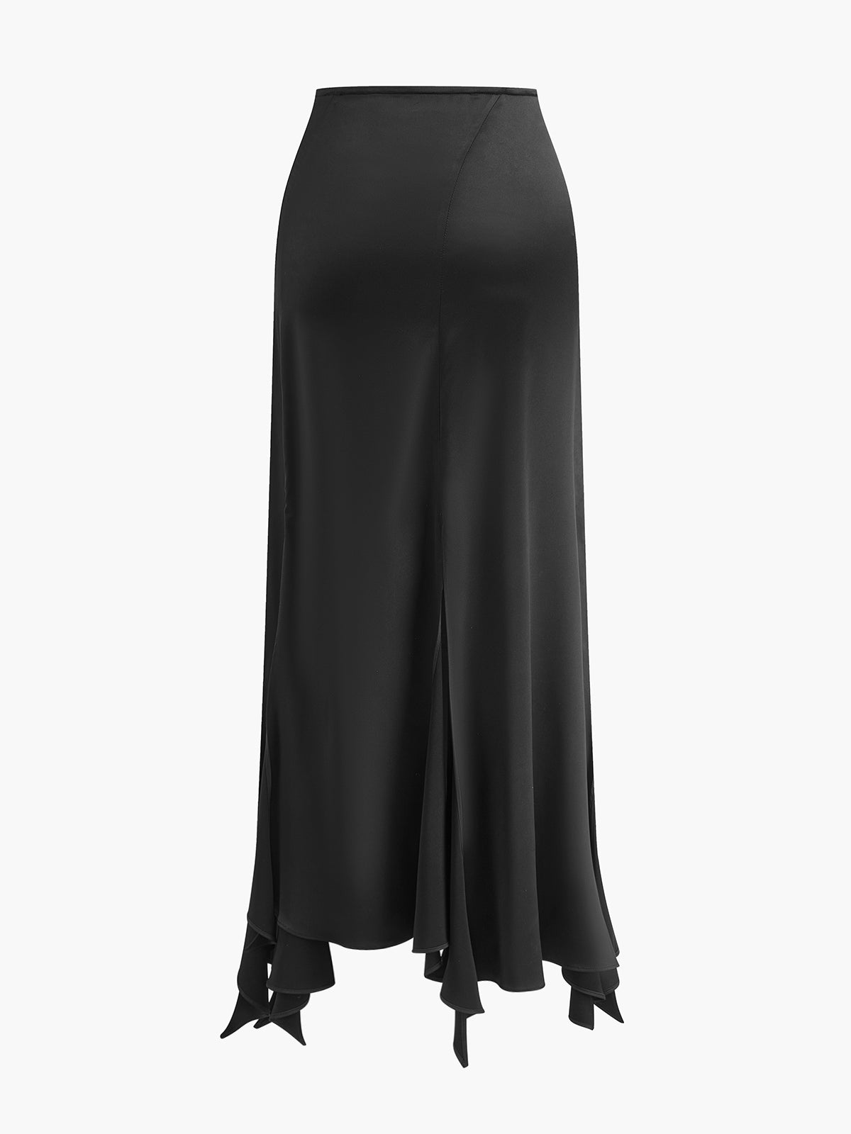 Lace & Hook Detail High Slit Skirt-Chicvia