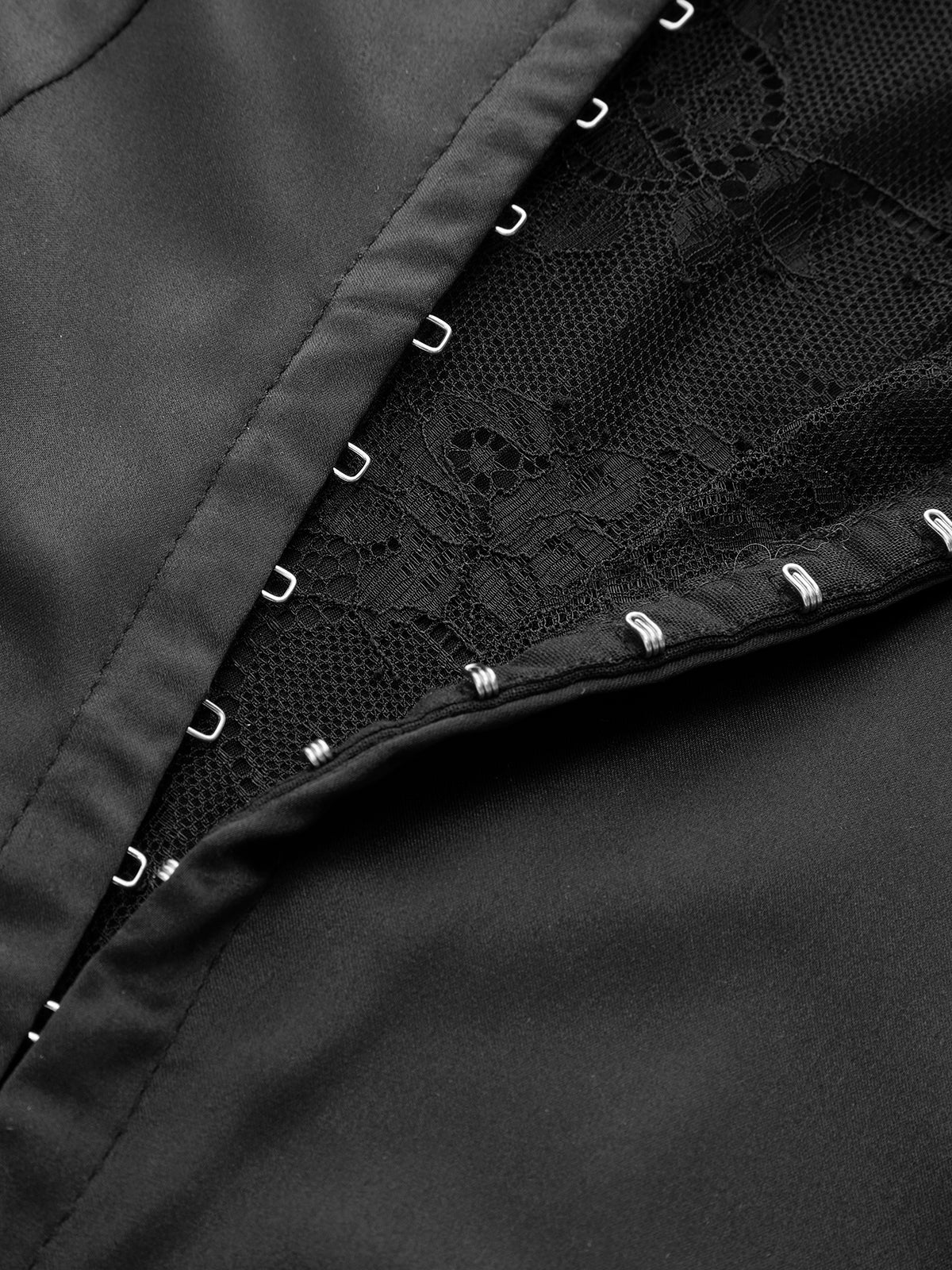 Lace & Hook Detail High Slit Skirt-Chicvia