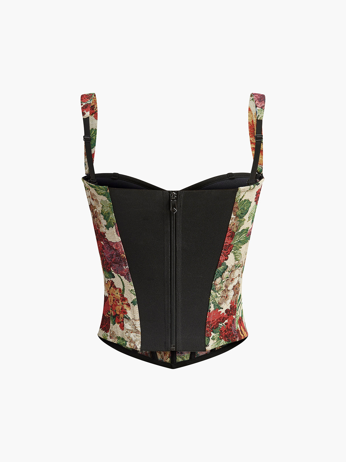 Floral Print Sweetheart Corset-Chicvia