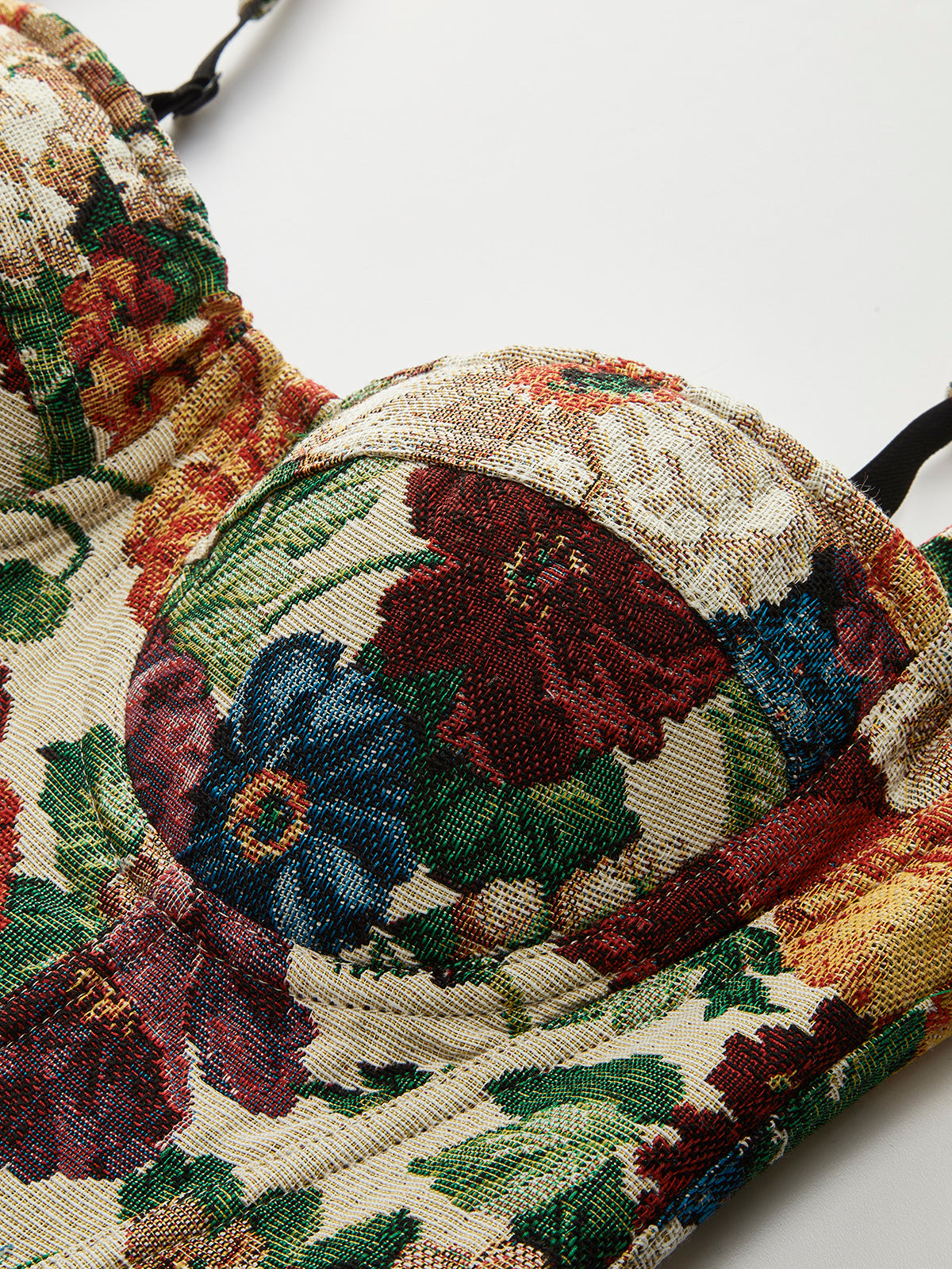 Floral Print Sweetheart Corset-Chicvia