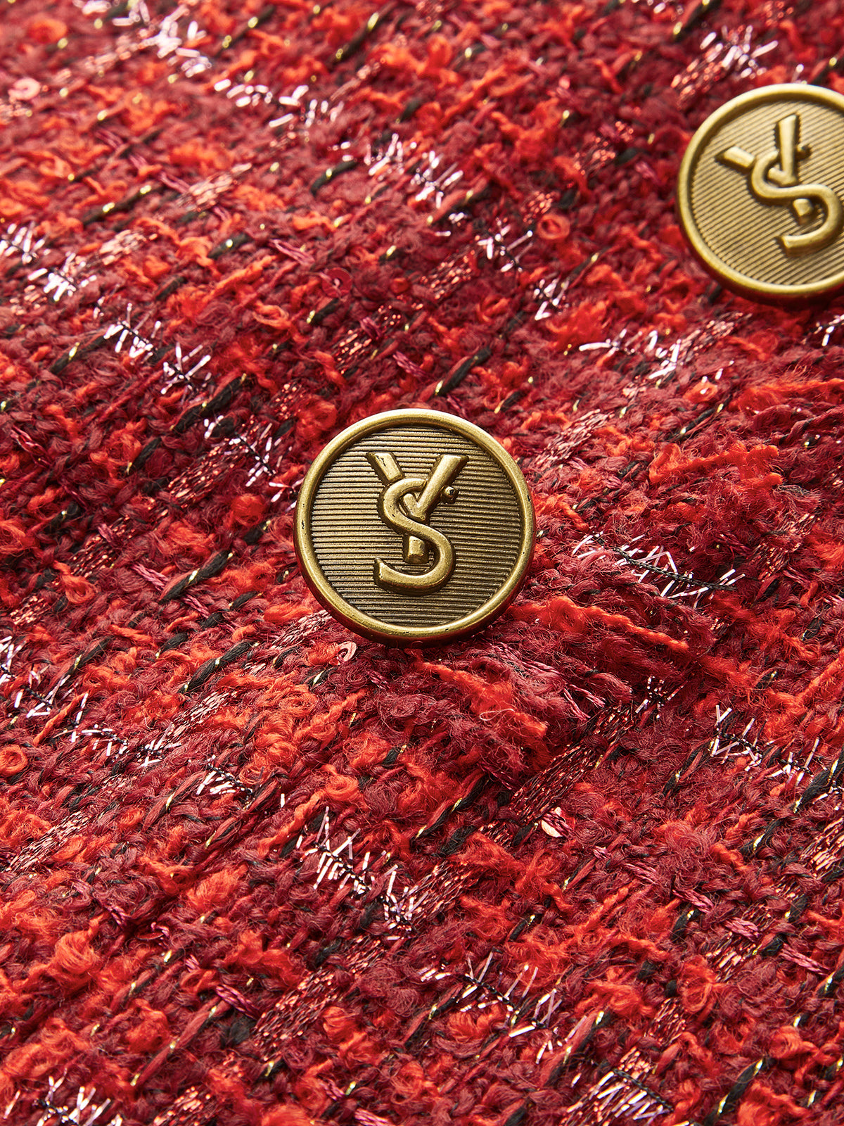 Mid-Waist Tweed Zipper Skirt-Chicvia