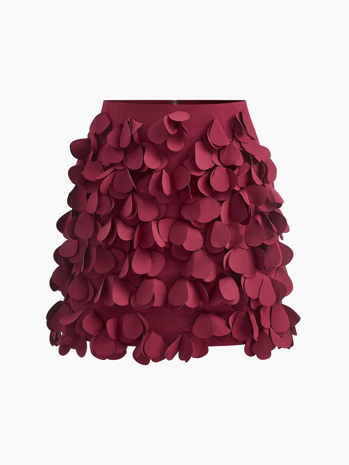 Mid-Waist Petal-Detail A-Line Skirt-Chicvia