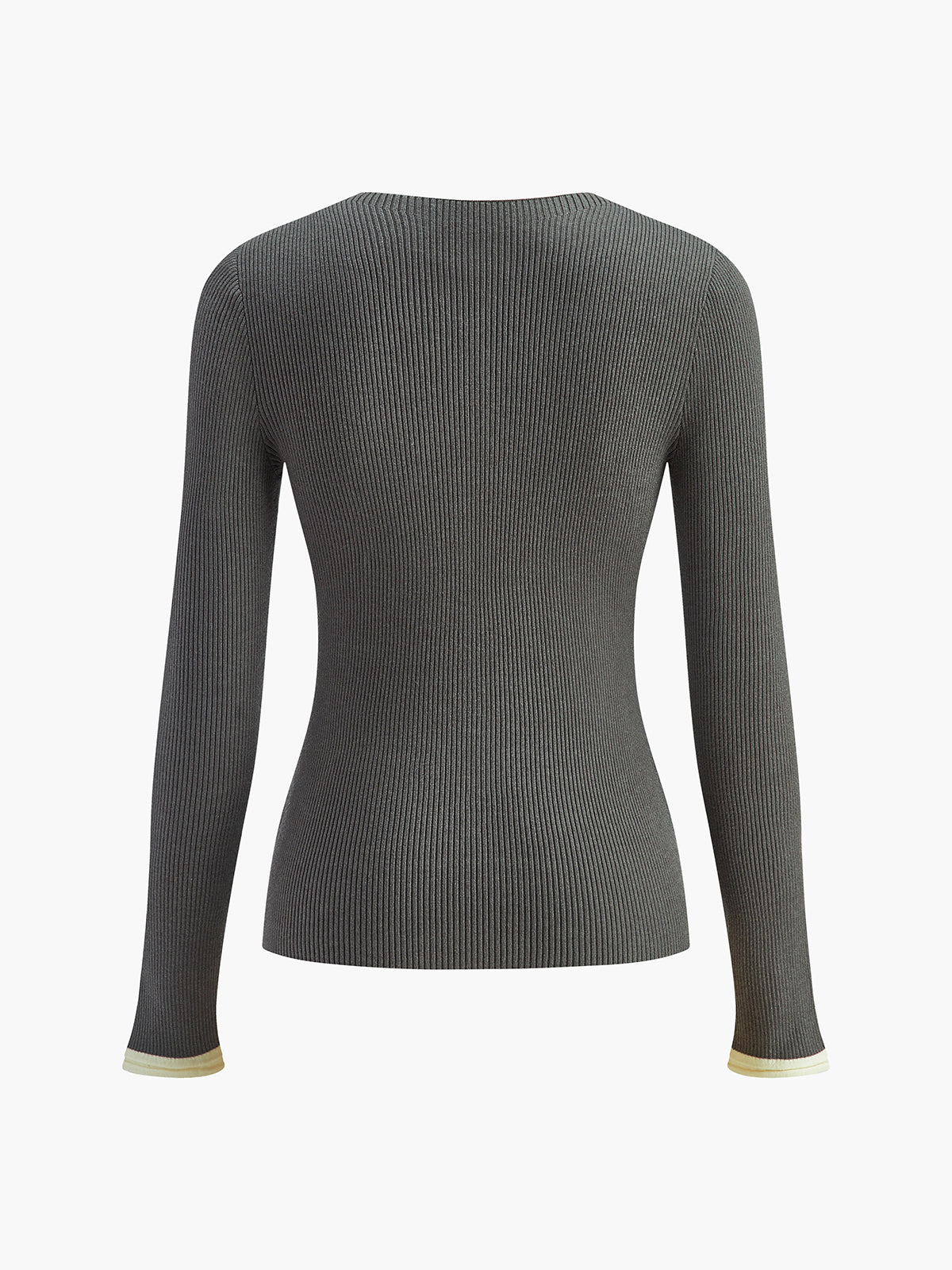 Plain Button Knit Cardigan-Chicvia