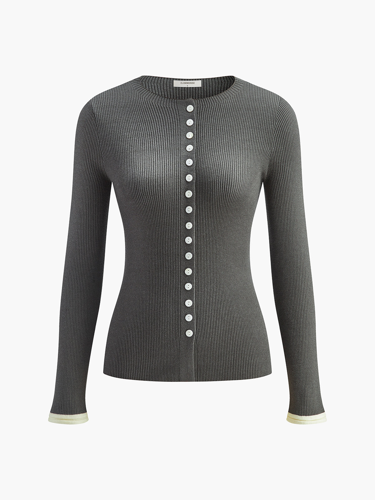 Plain Button Knit Cardigan-Chicvia