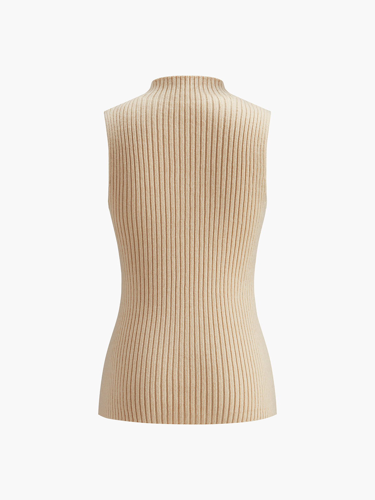 Minimalist Mock Neck Rib Tank Top-Chicvia