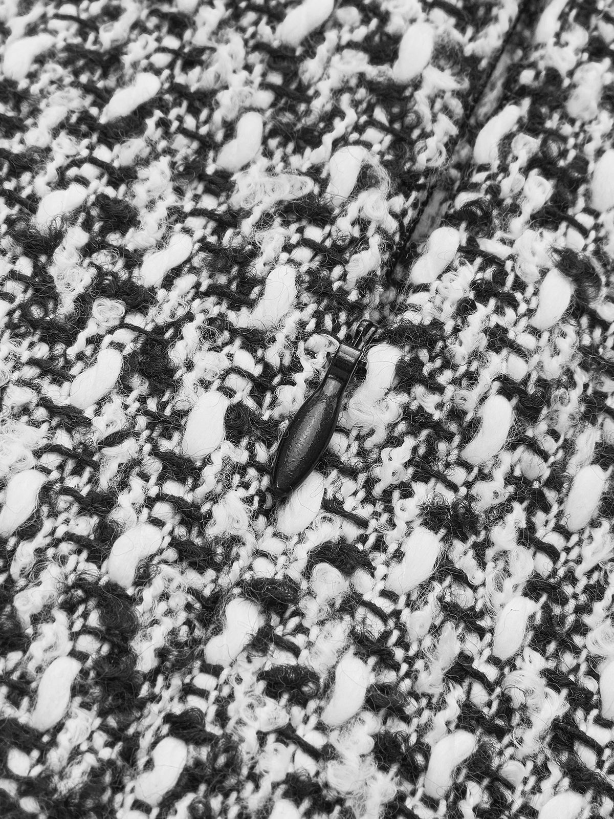 Button Down Tweed Boucle Maxi Skirt-Chicvia