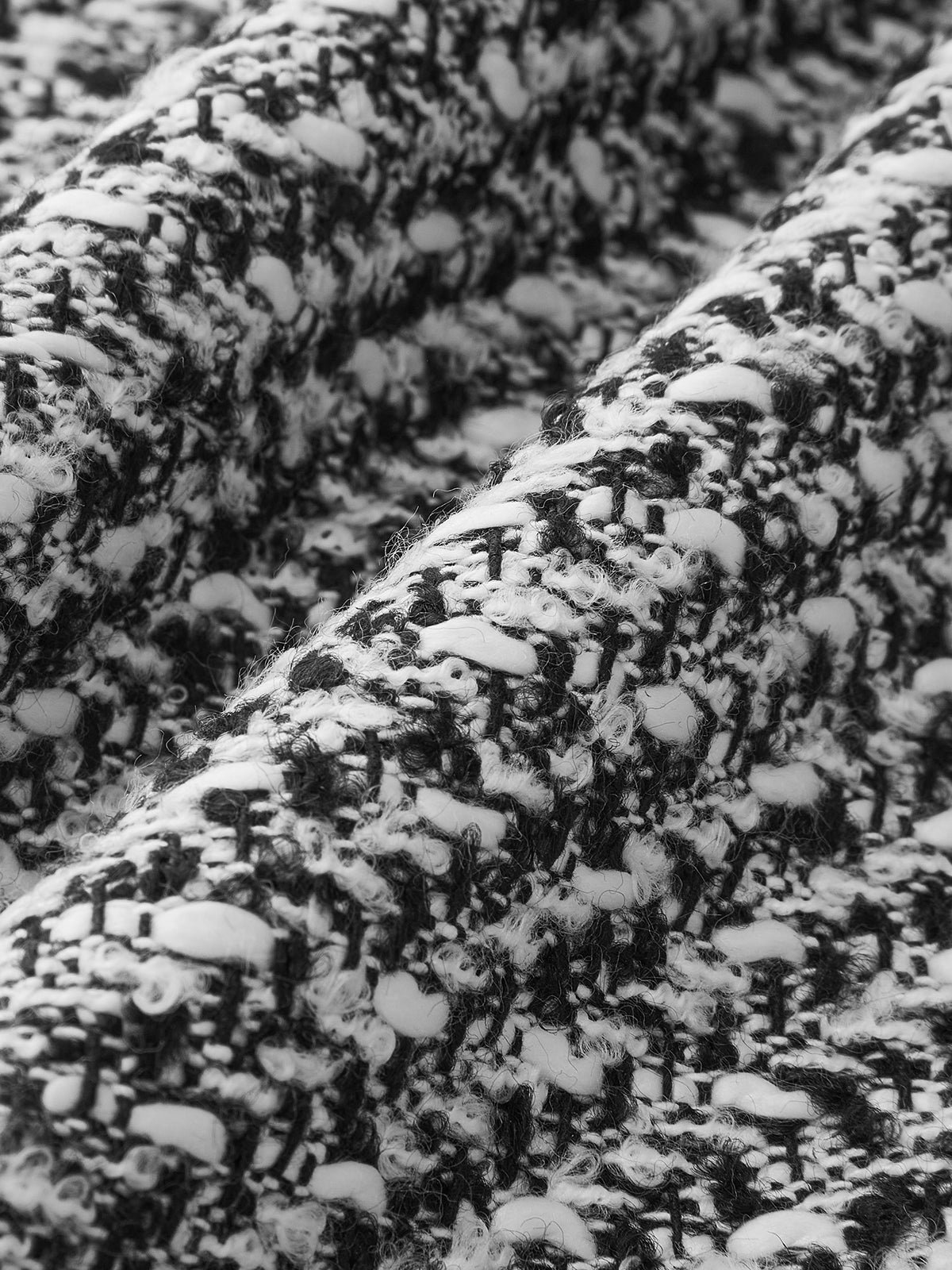 Button Down Tweed Boucle Maxi Skirt-Chicvia