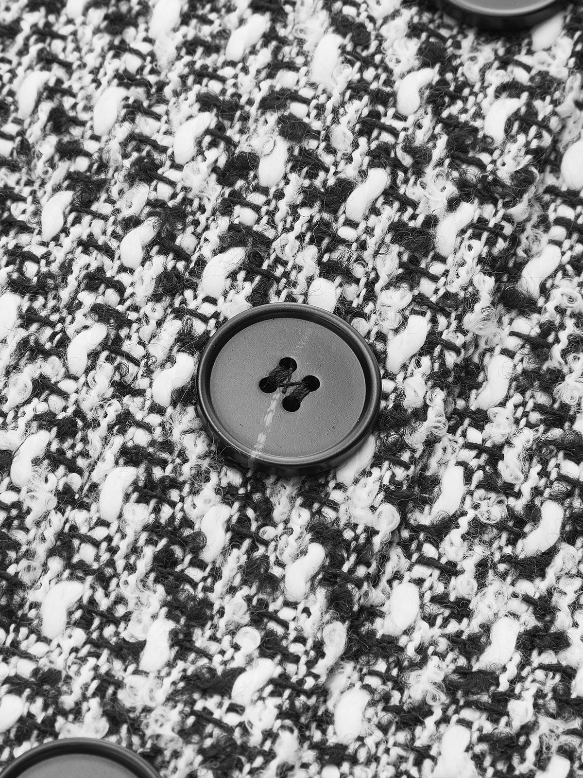 Button Down Tweed Boucle Maxi Skirt-Chicvia