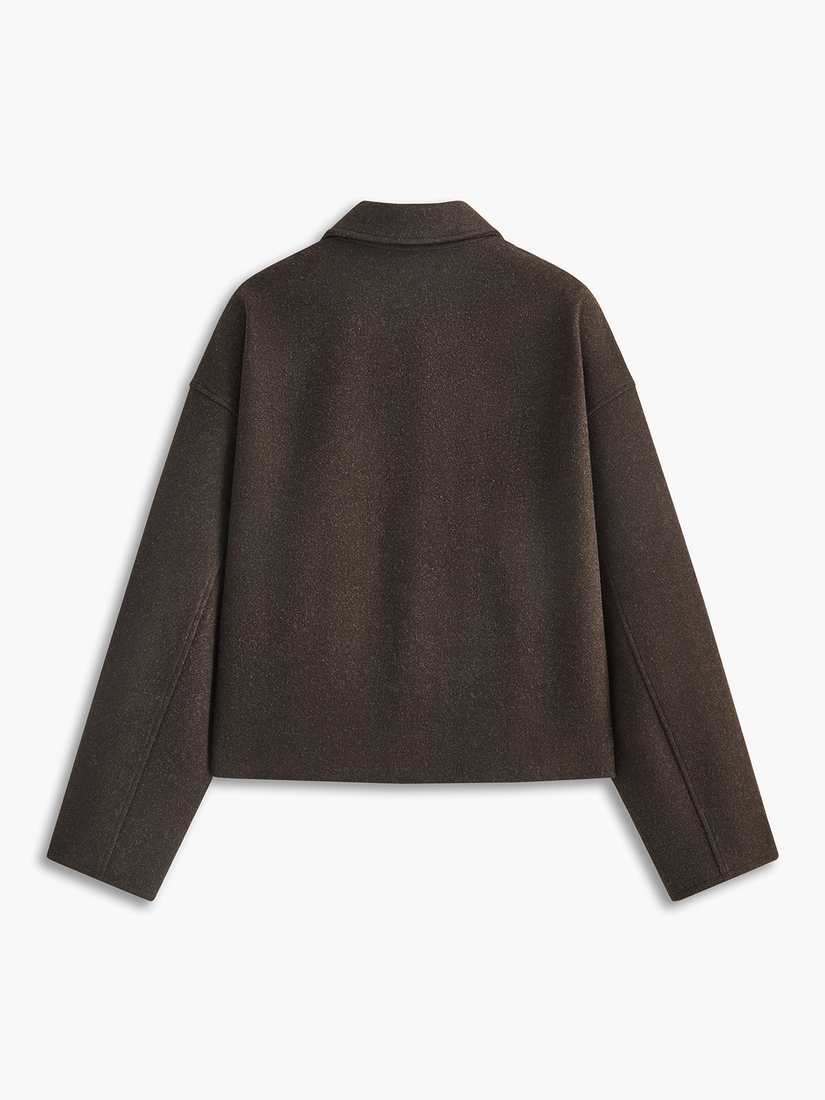 Plain Zipper Tweed Jacket-Chicvia