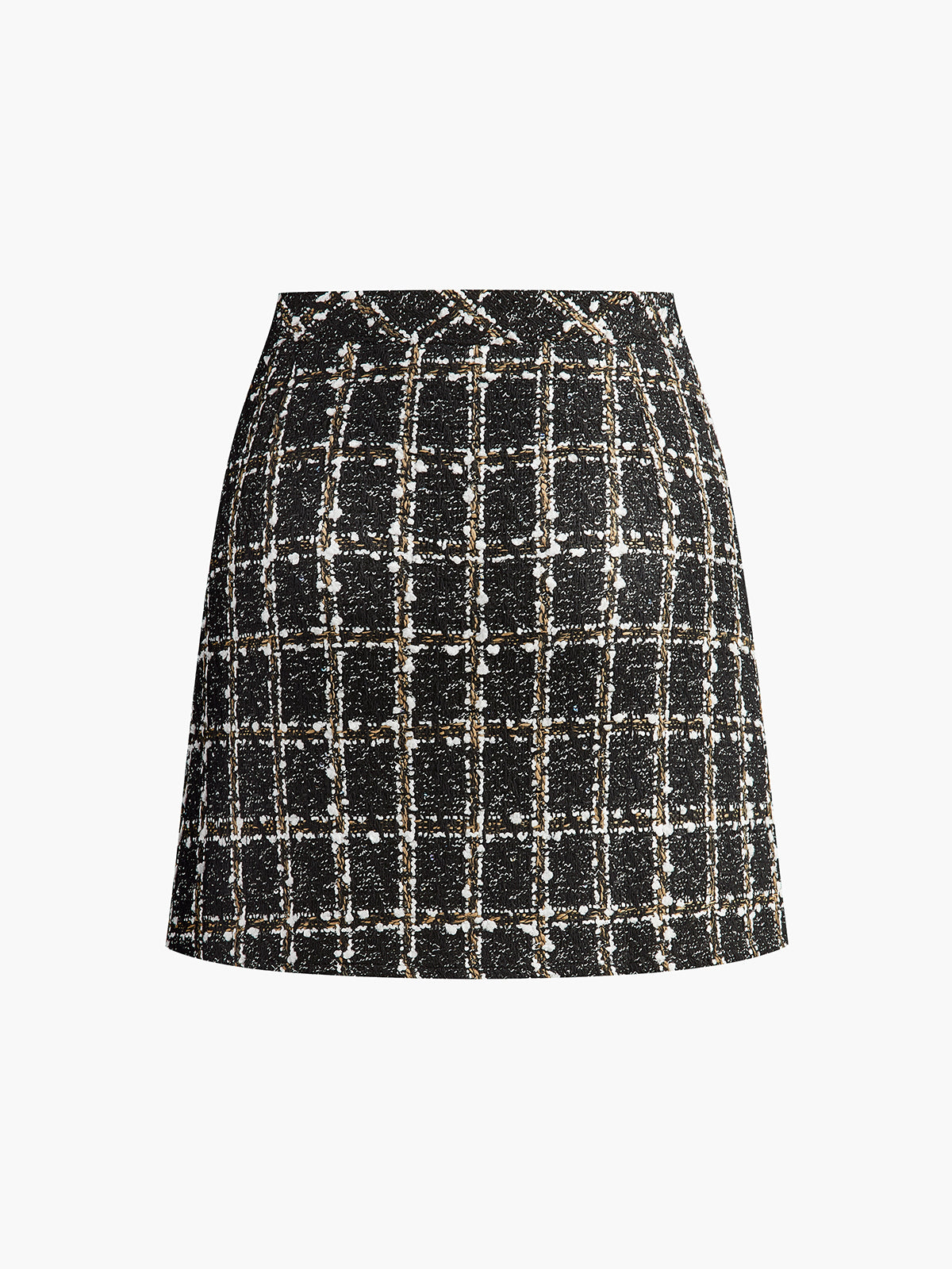 Mid-Waist Checked Mini Skirt-Chicvia