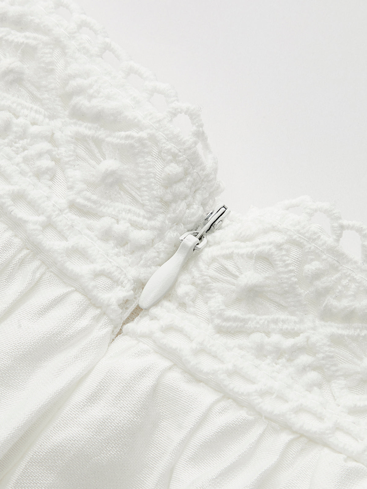 Lace-Trimmed Tiered Skirt-Chicvia