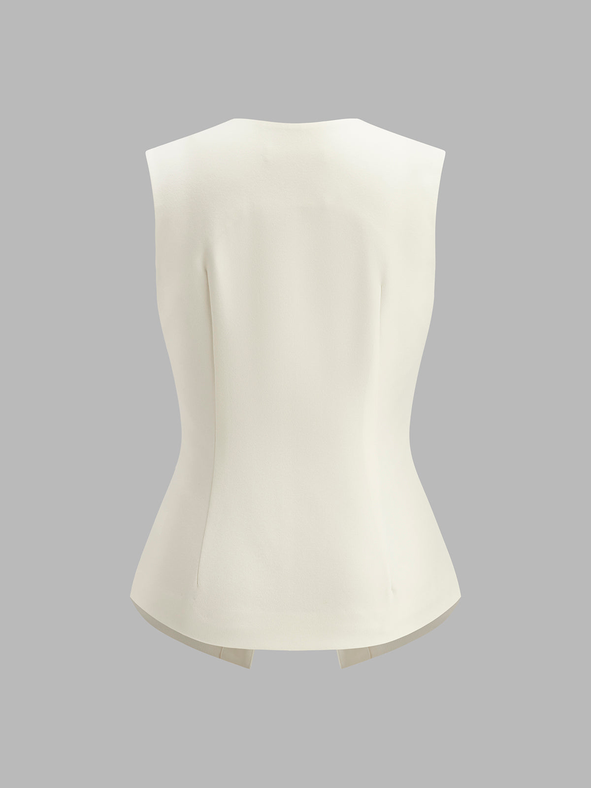 Embroidered Button Detail Vest-Chicvia