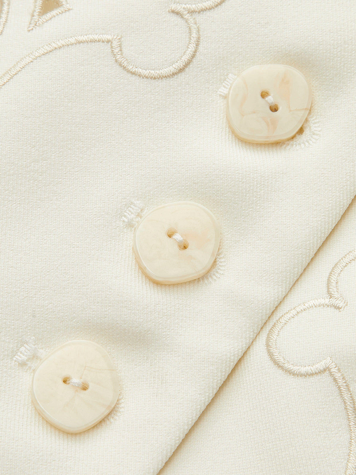 Embroidered Button Detail Vest-Chicvia