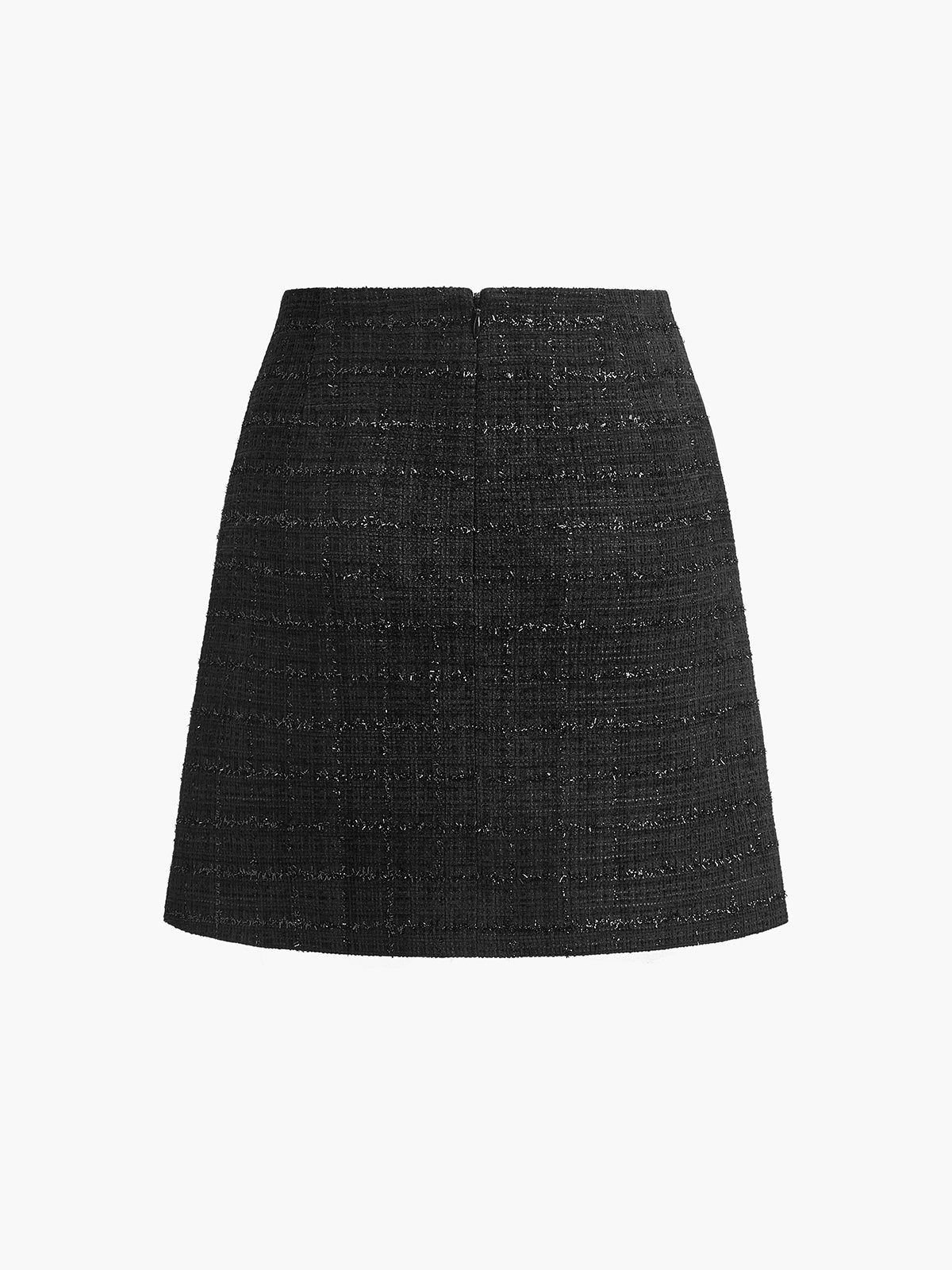 Floral Decor Faux Leather Panel Skirt-Chicvia