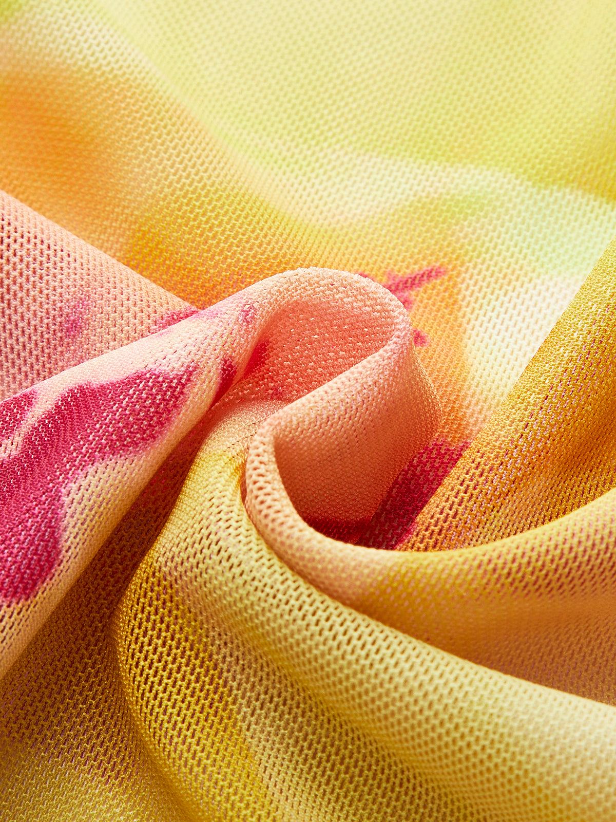 Mesh Floral Print Cover-Up Skirt-Chicvia