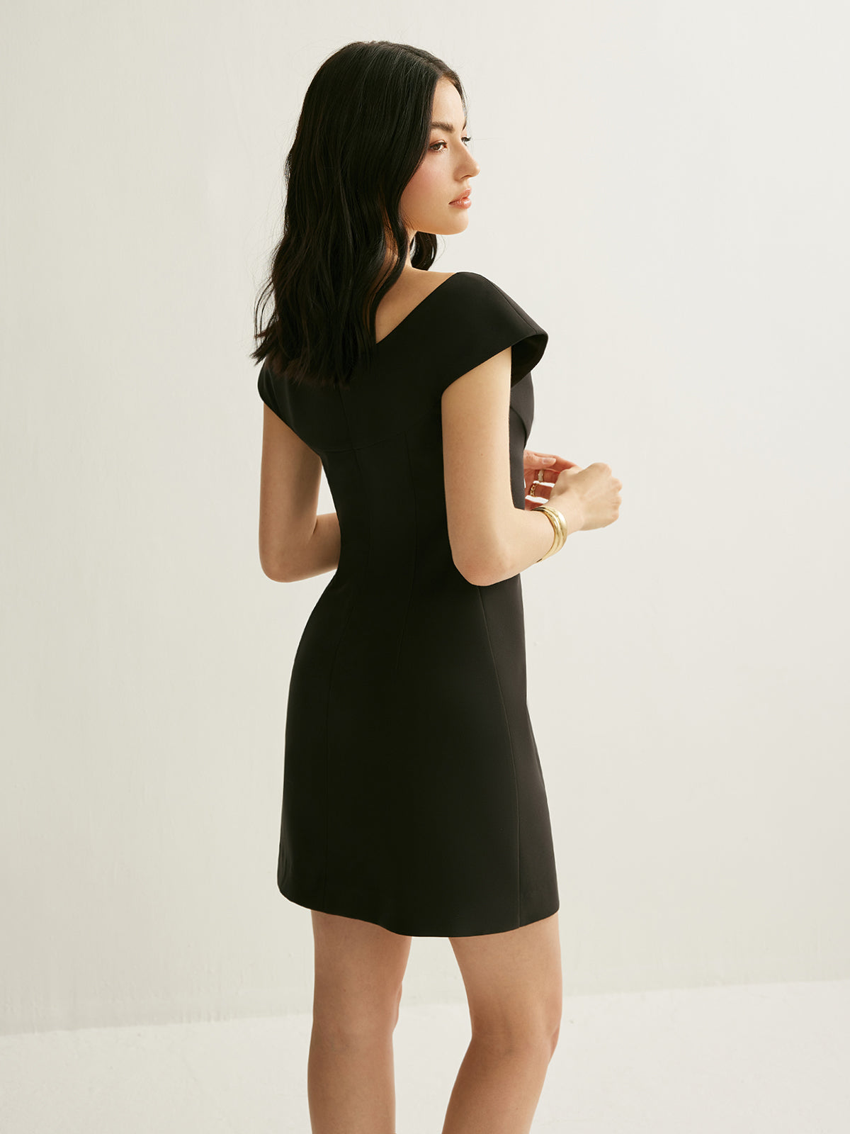 Color Block Bow Detail Dress-Chicvia