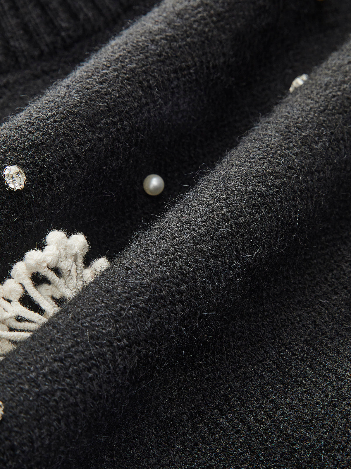 Floral Embellished Button-Back Knit Vest-Chicvia