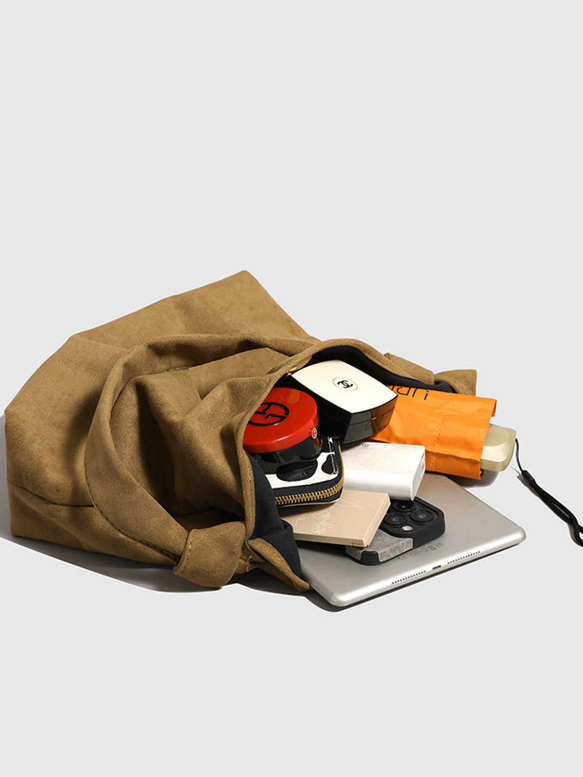 Knotted Suede Hobo Bag-Chicvia