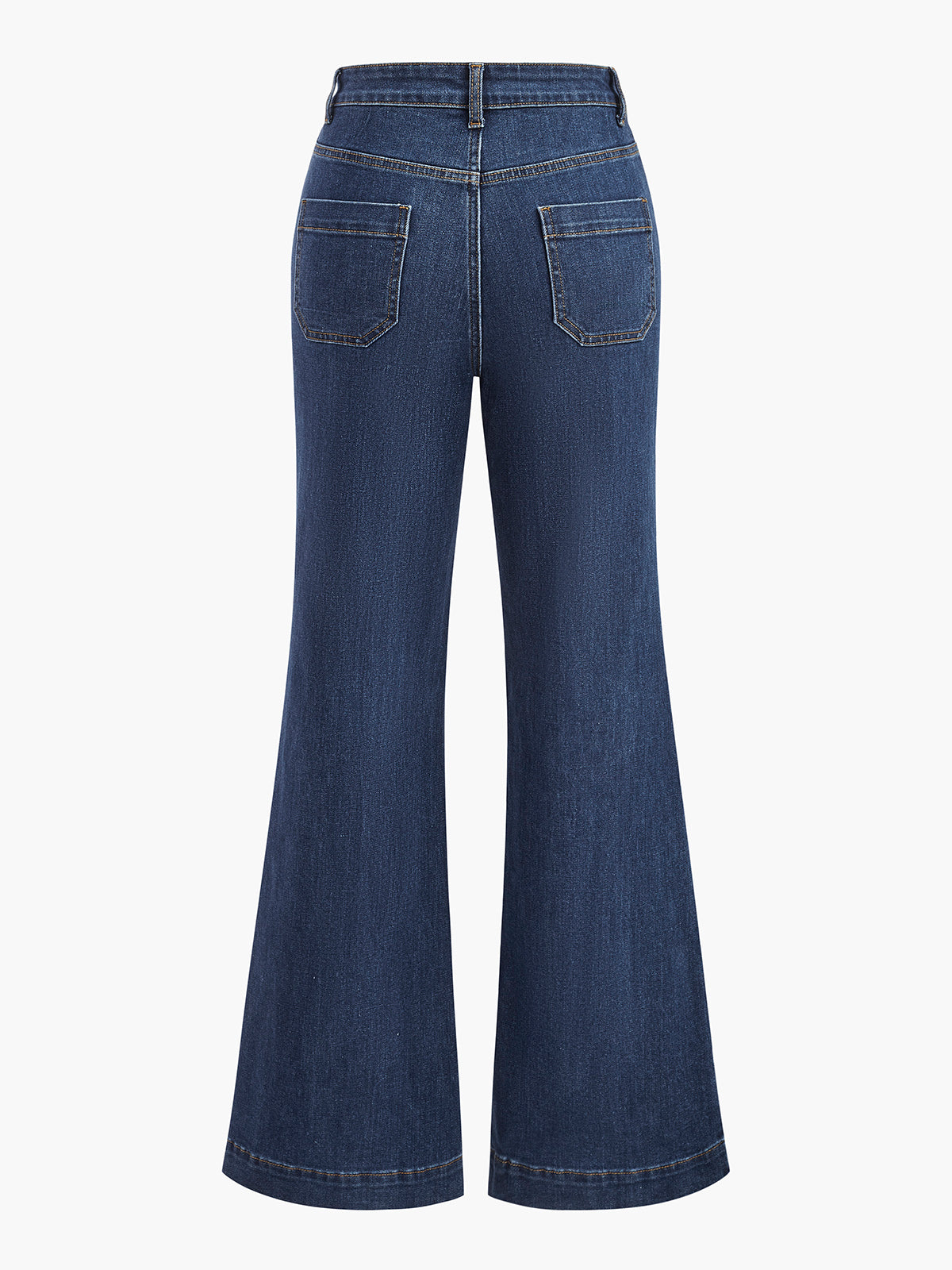 High-Waisted Flared Jeans-Chicvia