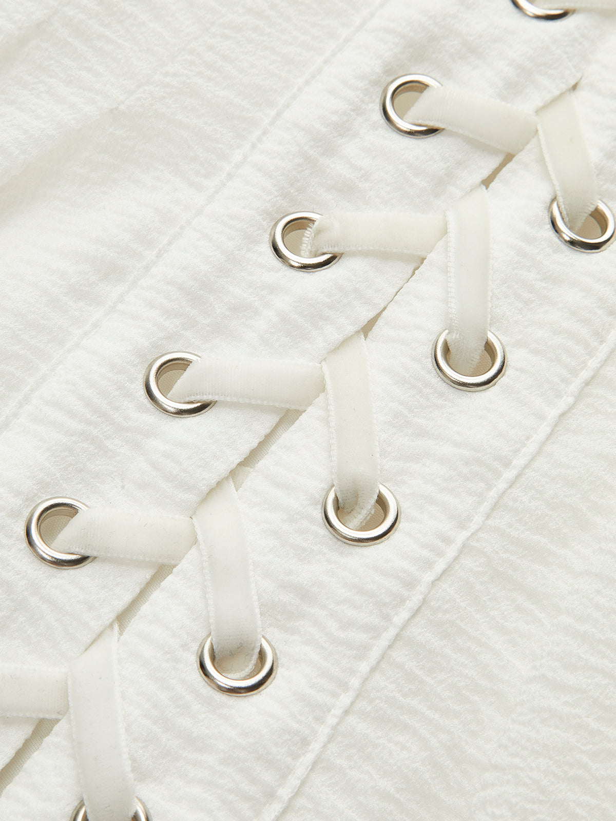 Lace-Up Front Semi-Sheer Dress-Chicvia