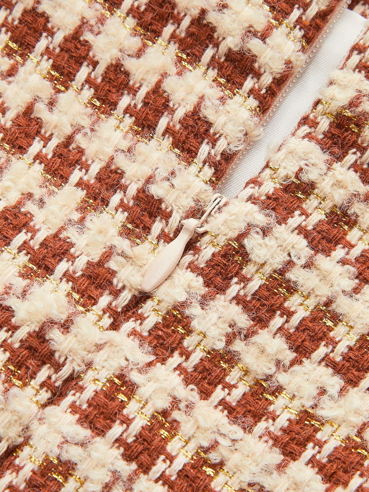 High-Waist Textured A-Line Zipper Skirt-Chicvia