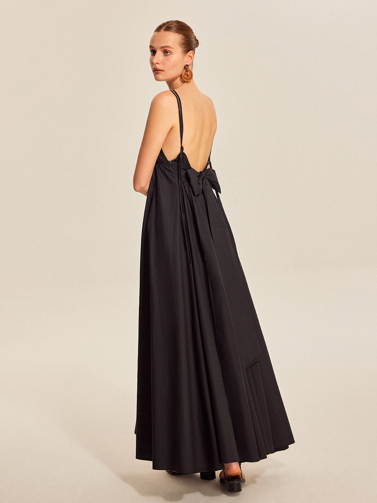 Double Strap V-Neck Cami Dress-Chicvia