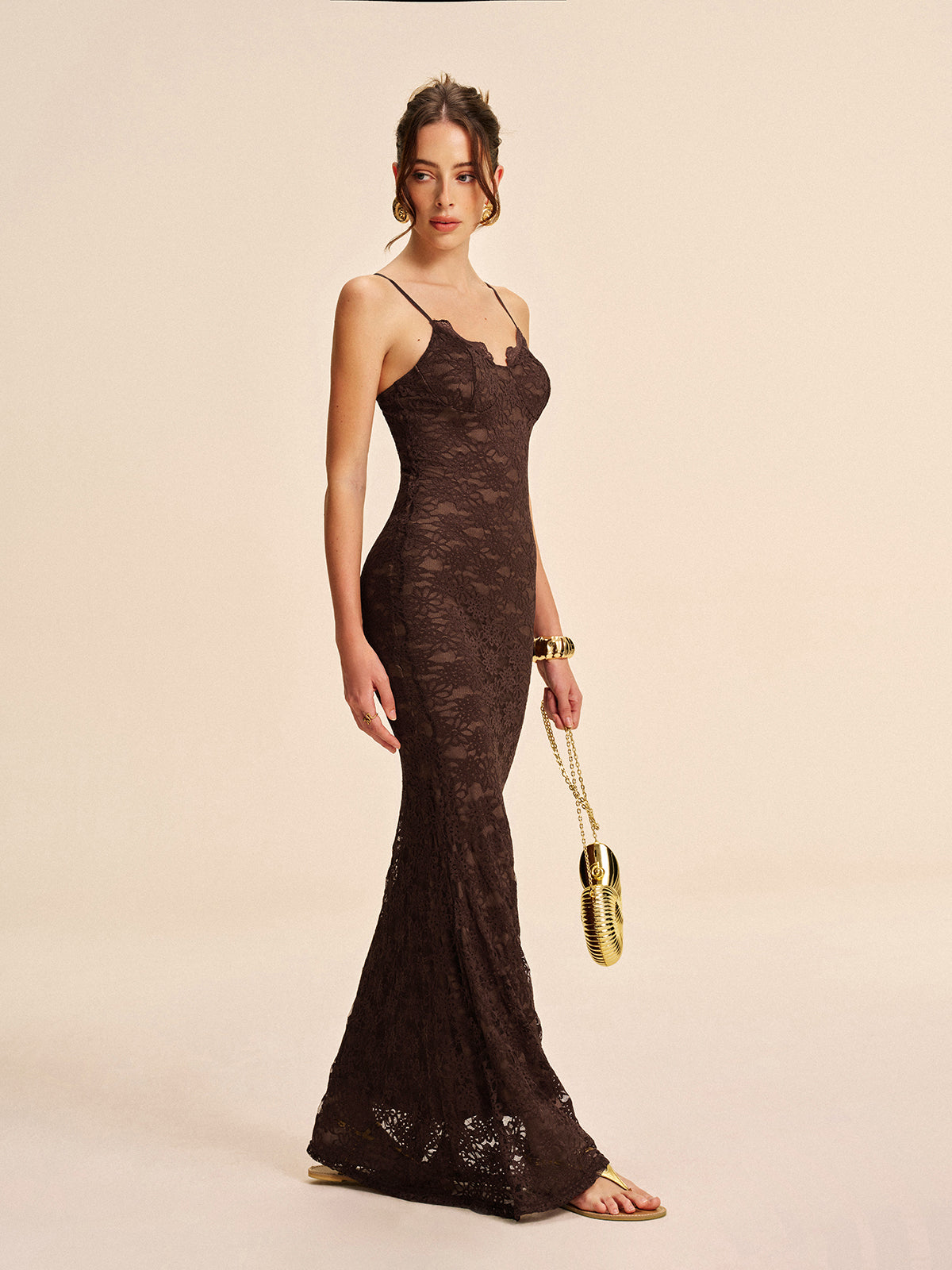 Elegant Lace Cami Dress-Chicvia