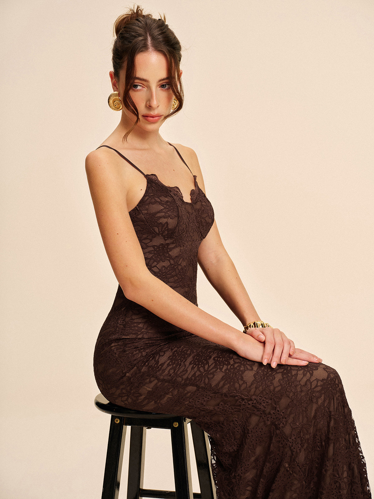 Elegant Lace Cami Dress-Chicvia