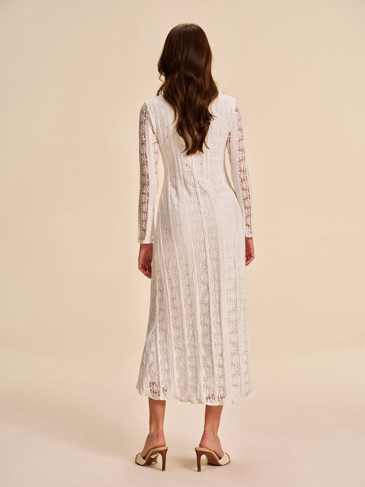 Cutout Detail Lace Dress-Chicvia