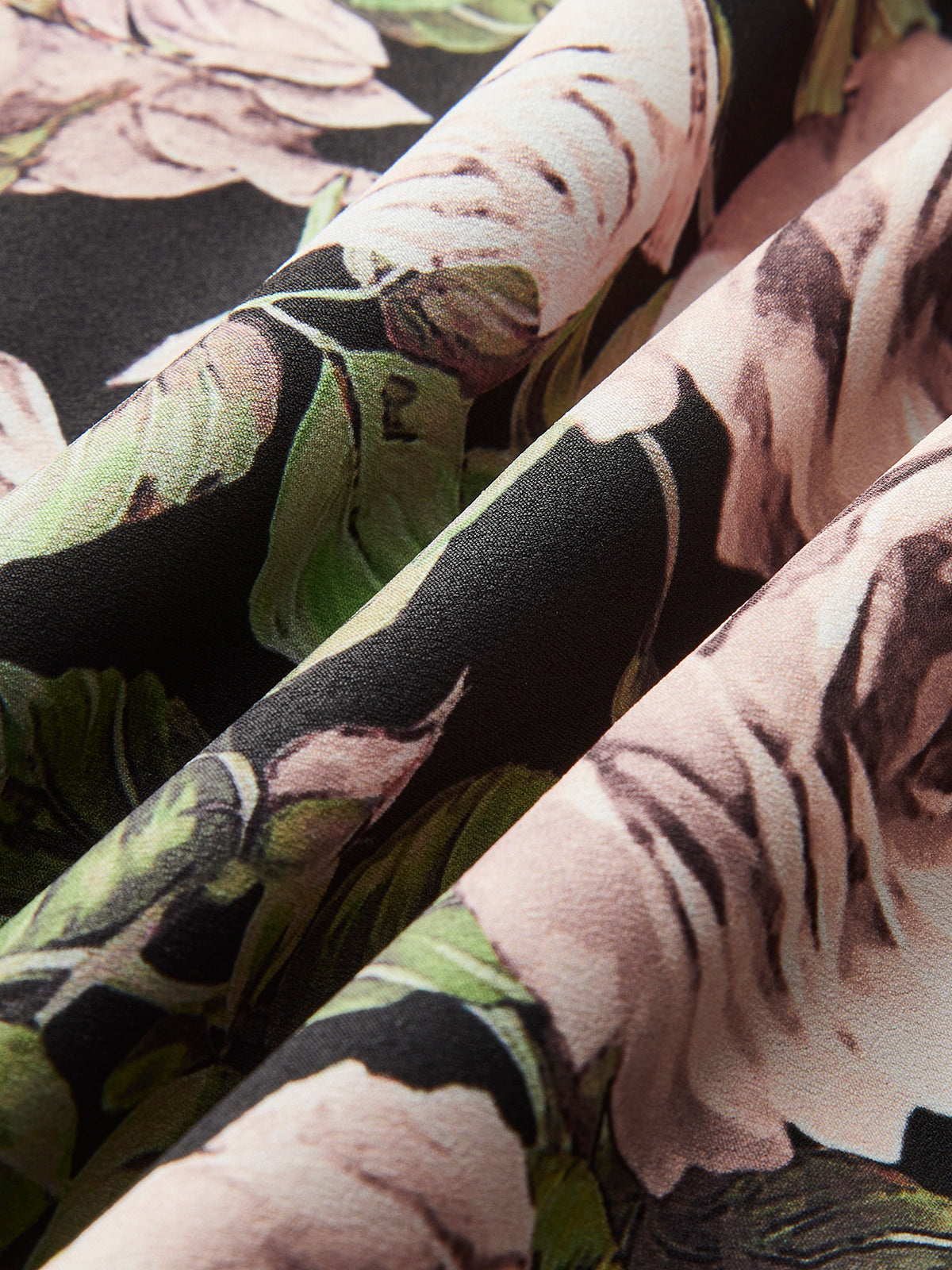 Floral Lace-Trim Tie-Back Dress-Chicvia