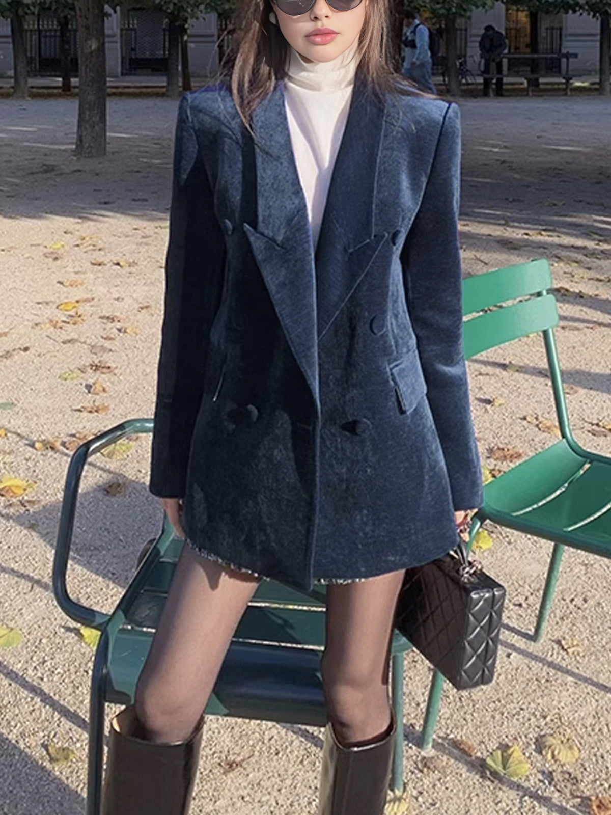 Elegant Shift Button Blazer-Chicvia