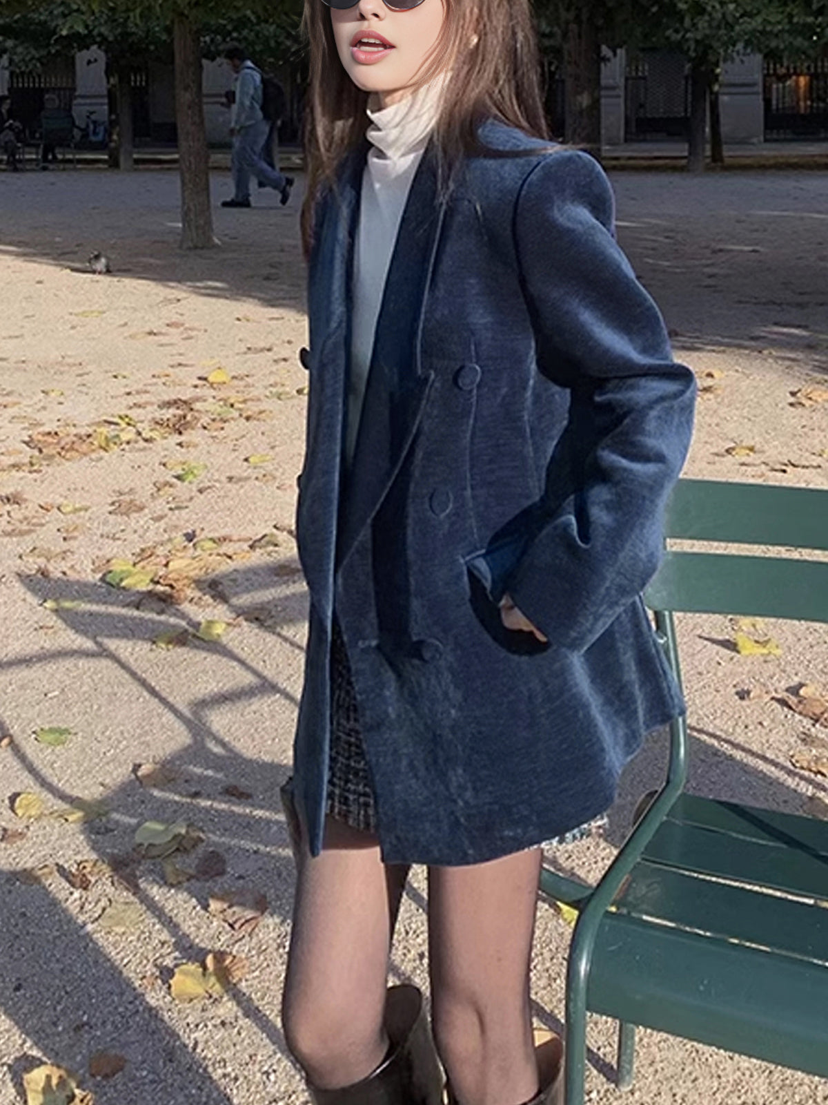 Elegant Shift Button Blazer-Chicvia