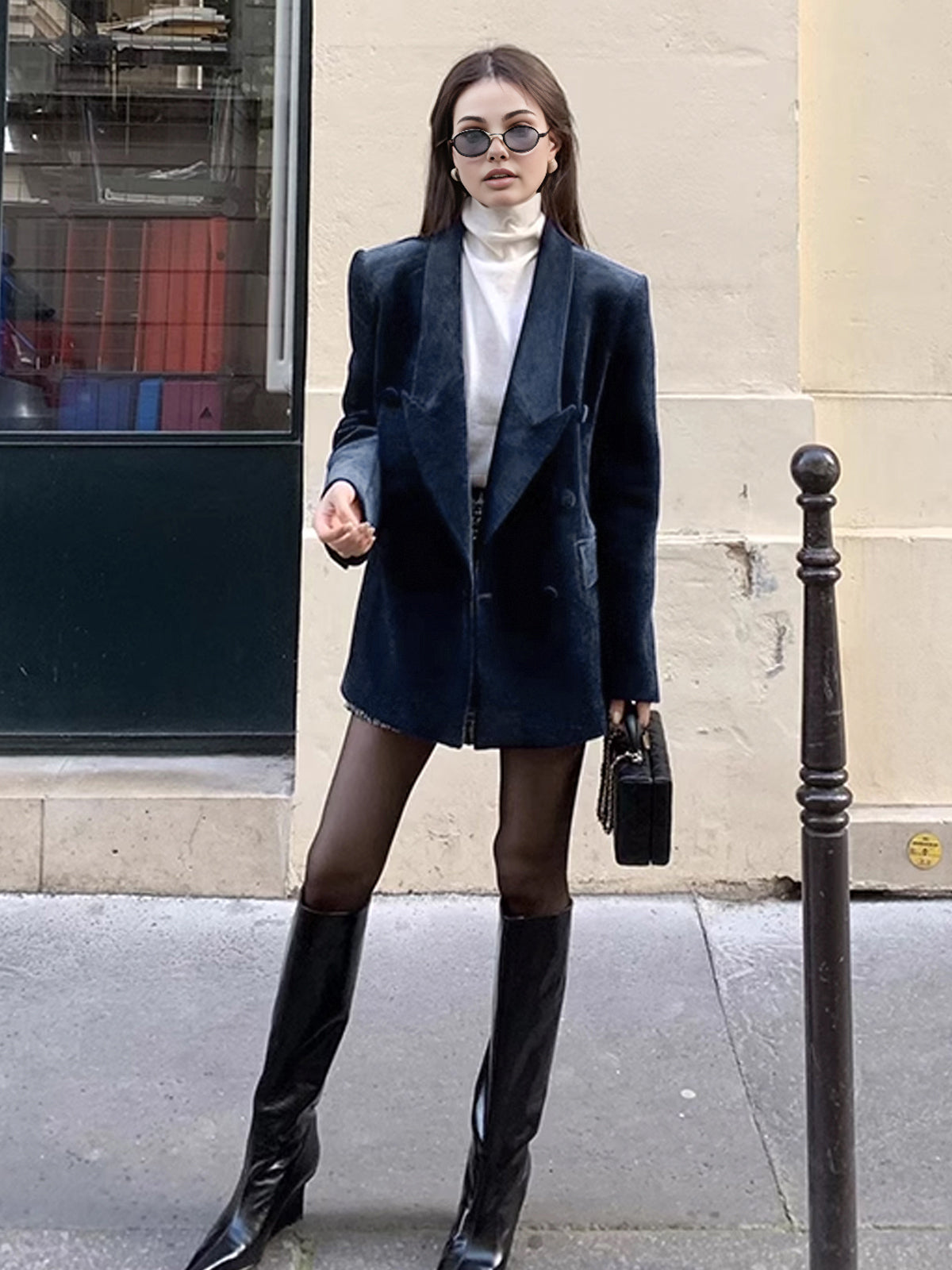 Elegant Shift Button Blazer-Chicvia