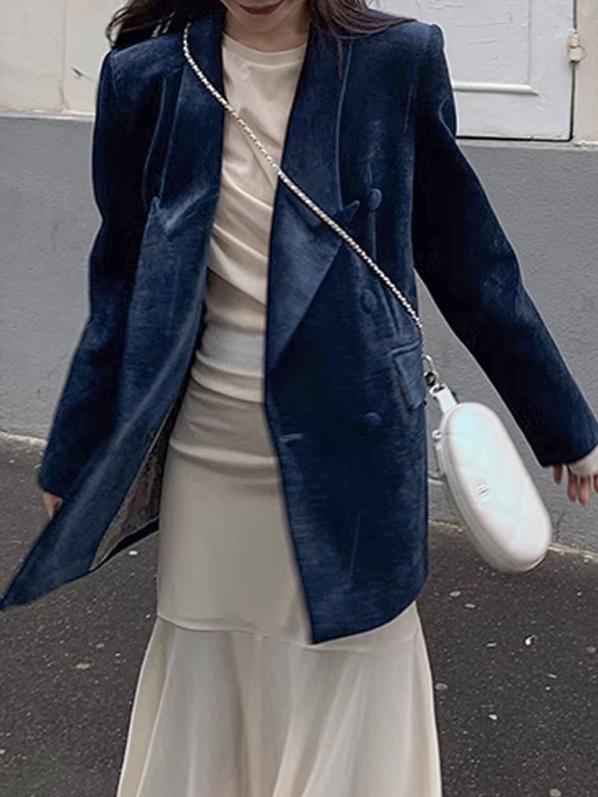 Elegant Shift Button Blazer-Chicvia