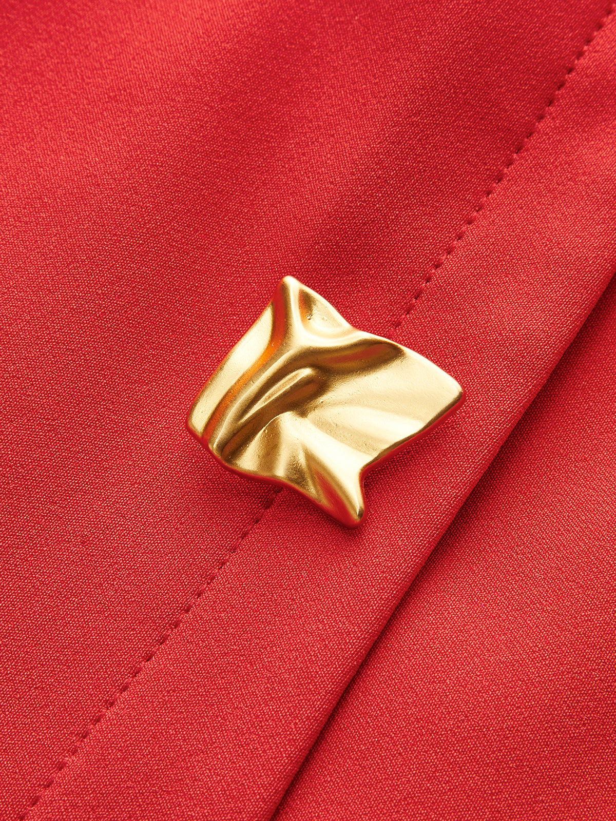 Metal-Button Pleated Tank Dress-Chicvia