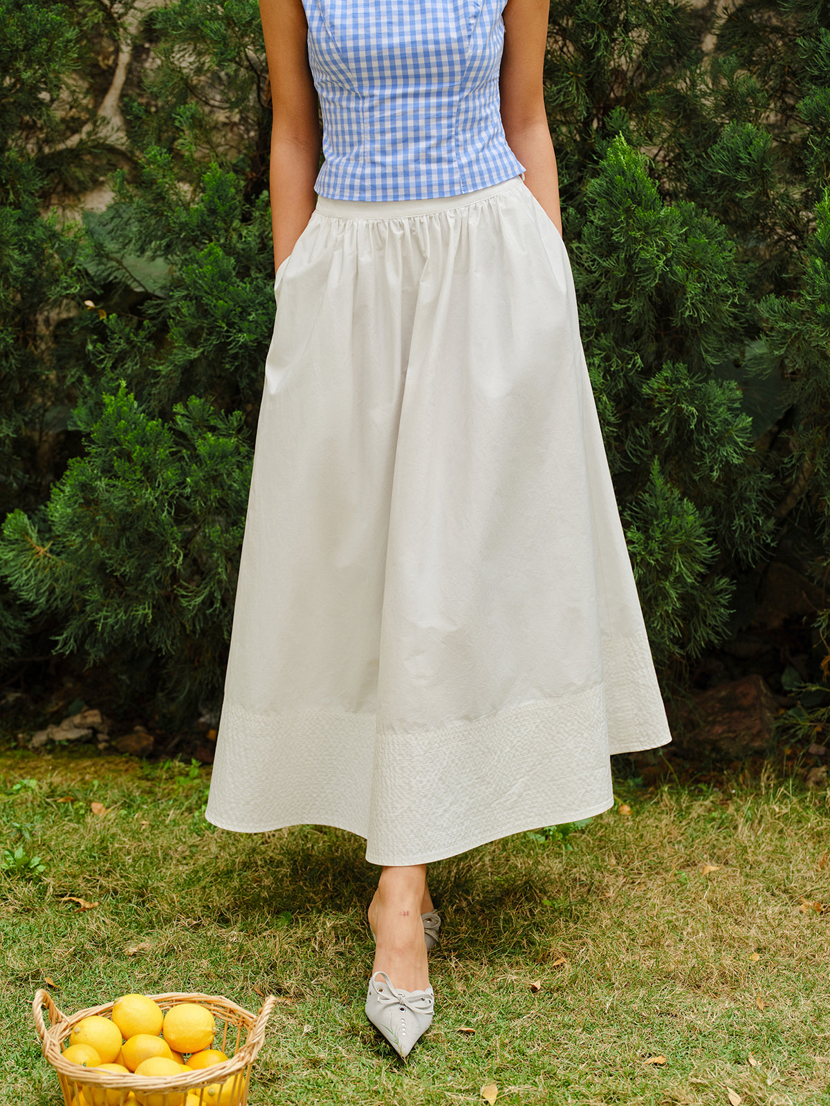 High-Waist Flared Skirt-Chicvia
