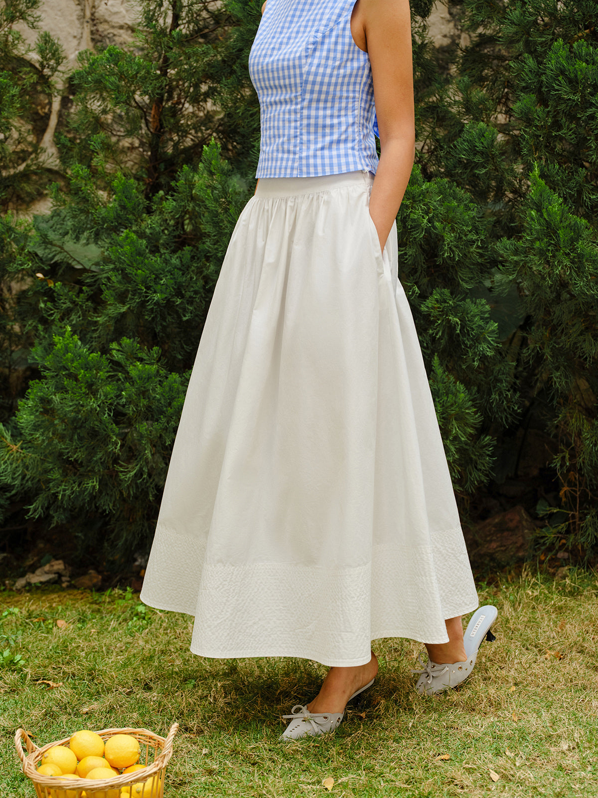 High-Waist Flared Skirt-Chicvia