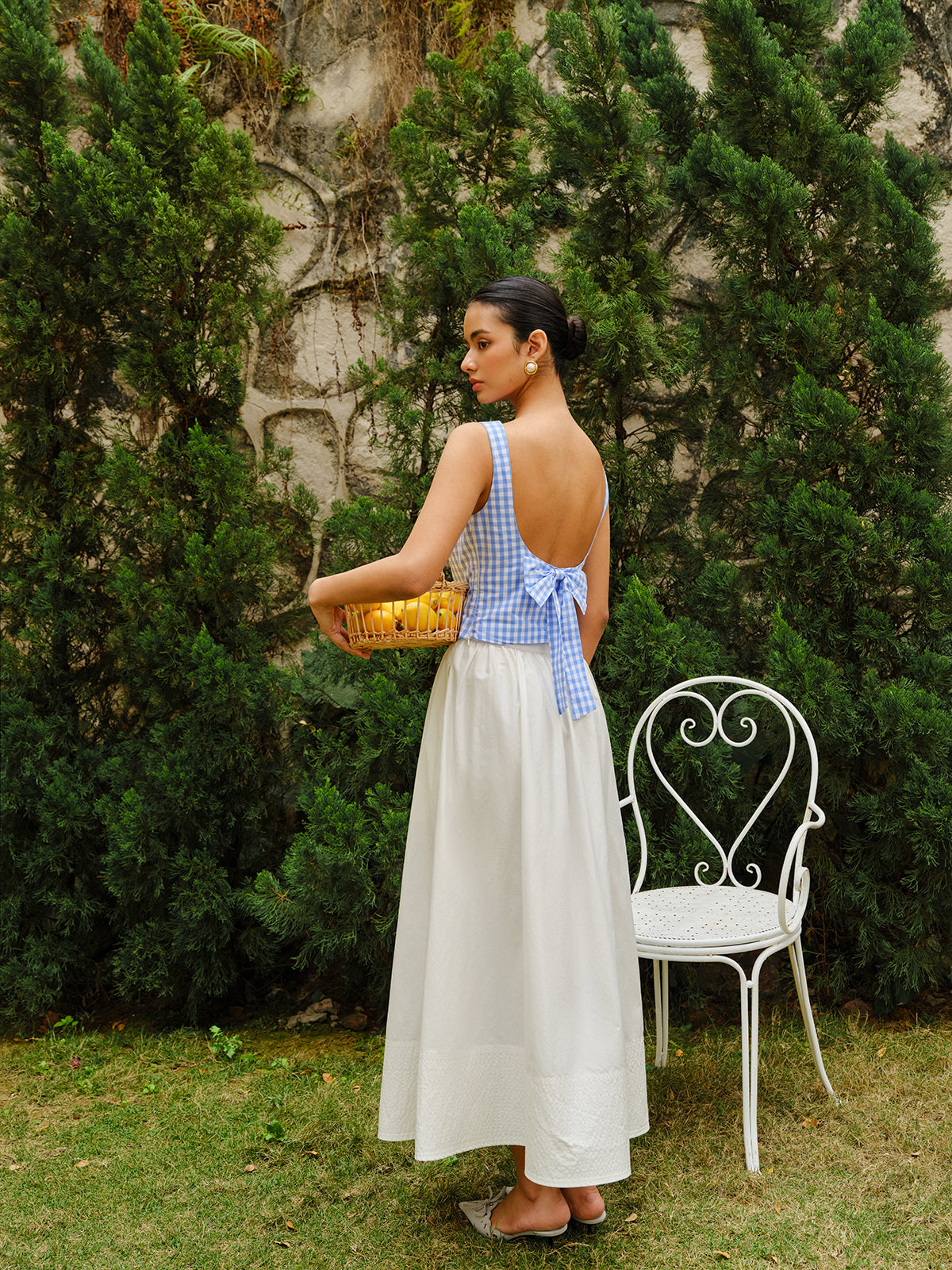 High-Waist Flared Skirt-Chicvia