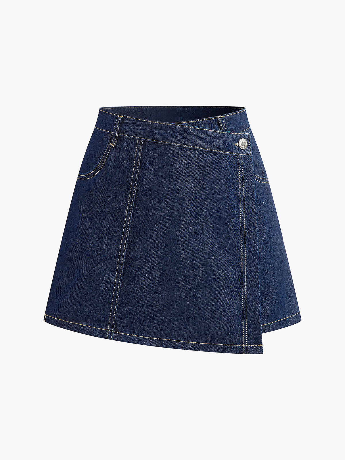 Denim Pocket Detail Shorts Set-Chicvia